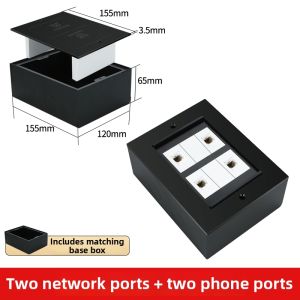 TERIUX | Double Door Hidden Stainless Steel 5-Port Socket