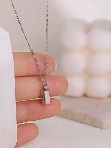 saudi gold necklace 18k pawnable legit geometric long square nugget necklace women niche collarbone chain fashion jewellery