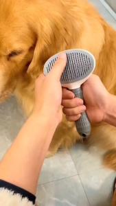 Pet Dog Cat Comb Brush W/ Fur Remover Dog Cat Comb Grooming Cleaning Comb Hair Fur Shedding Tool