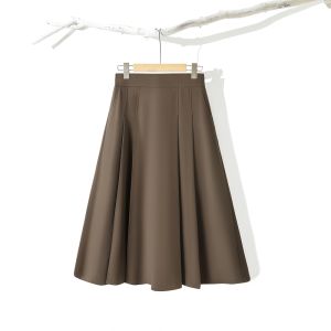 กระโปรงทรงเอเอวสูงสำหรับผู้หญิง La Chapelle ฤดูใบไม้ผลิและฤดูใบไม้ร่วง สไตล์ใหม่ เอฟเฟกต์กระชับสัดส่วน กระโปรงทรงร่ม