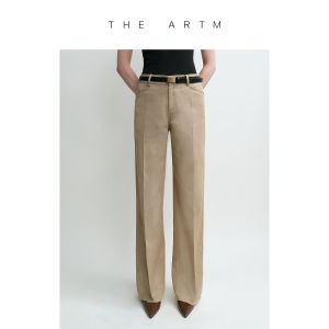 Slim Fit Faux Denim Retro Texture Leisure Low Waist Trousers Khaki