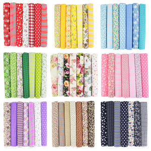 7PCS 50 x 50cm Squares Cotton Craft Fabric Cloths Bundle for DIY Patchwork Quilting Sewing Scrapbooking Artcraft