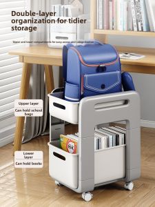 Hourleey | Multi-level Storage Shelf Book Organizer Rolling Desk Drawer