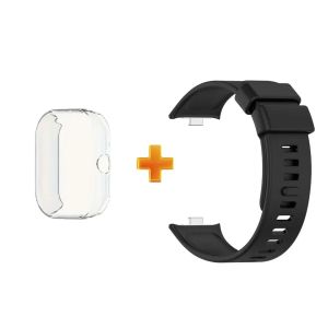 Redmi Watch 4 Silicone Strap + TPU Protective Case Set - Transparent Soft Watchband & Shockproof Cover Bracelet Accessories