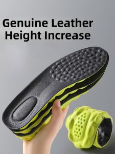 XIANZHAO | Mens Comfortable Invisible Heightening Shoe Inserts Leather Grass Absorbent Deodorant Breathable Sock-Like Design Long Wear