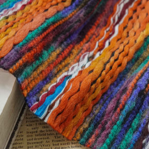 ผ้า Jacquard ลายทางสีสันสดใส ผ้ายืดนุ่มพิเศษ ผ้าคลุมและผ้าห่มตกแต่ง