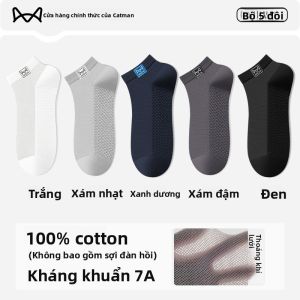Tất thể thao MiiOW cho nam làm bằng cotton nguyên chất mỏng thoáng khí kháng khuẩn