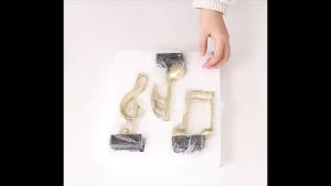 Not Musik Balok Emas Musical Notes Nordic Decoration Patung Hiasan Musik