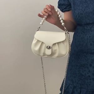 Tas Selempang Kulit Wanita Tas Cewek Rantai Bahu Mini Pearl Bag NJ235