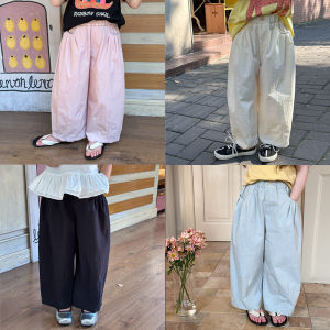 Aimode Baby Girls Cotton Mosquito-Resistant Pants Summer Casual Trousers Korean Style Pure Color Kids Anti-Mosquito Clothing