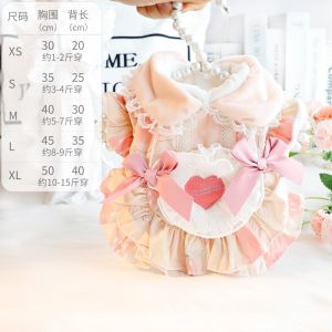 Thickened Sweet Lolita Princess Skirt for Cats And Small Dogs like Bichon And Maltese Pet Clothes Winter Season Pet Apparel