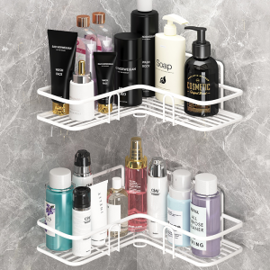 ตู้เสื้อผ้าแบบติดผนังสามเหลี่ยมสำหรับห้องน้ำแบบไม่ต้องเจาะ ตู้เสื้อผ้าแบบมีชั้น 1 ชั้น สำหรับห้องน้ำแบบโมเดิร์น สไตล์ยุโรป