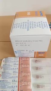 NIPRO  MEDICAL NEEDLE 26G X 1/2 INCH -100PCS/BOX  EXPIRY 2027