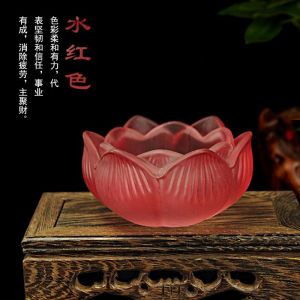 七彩琉璃莲花酥油灯座 酥油灯座 酥油烛台七星灯蜡烛座摆 适合2 3 4 8酥油烛 Candle holder