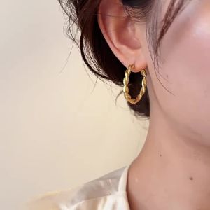 WENXI | Vòng Tai Lớn Màu Vàng Cát