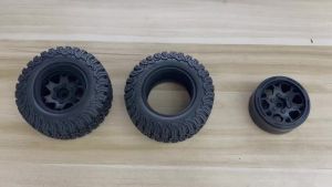 4 Bánh Xe Nhựa Beadlock 1.9 Với Lốp Kim Loại Dành Cho Xe RC Crawler 1/12 MJX H12Y+ MN-128 MN82S LC79 - Bộ Phụ Kiện Bùn Đất Cho Xe Crawler