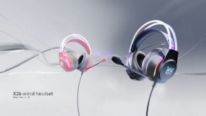ONIKUMA X26 Gaming Headset with Removable Cat Ears Noise Canceling Light Mic Stereo Gaming Headphones For PC Laptop