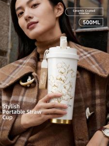 GIANXI | Ceramic Lined Coffee Insulated Cup High-end Portable Personal Use