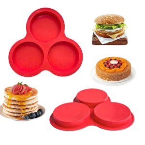 3-hole cylindrical baking tray DIY non stick silicone mold suitable for making cakes bread egg tarts and baking cake molds