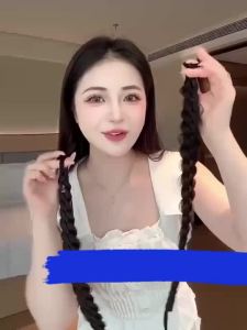 Synthetic Fishbone Braid Wig Headband Magnetic Attraction Design Fluffy Fishbone Synthetic Braids Hair Extensions Elastic Headba