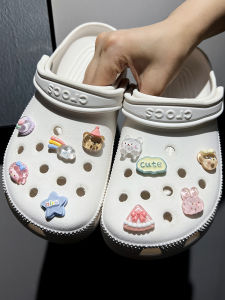 Adorable Rainbow Bear Rabbit Shoe Decorations Crocs Accessory Hole Shoe Flower Decorations Clog Shoe Buckles Accessories