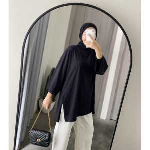 Baju Kaos Wanita Dewasa Blus Jumbo Oversize ATASAN BASIC TOP Polos Cewek Hijab