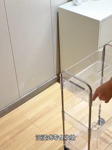 Kệ nhựa pha lê trong suốt khung inox 4 tầng có bánh xe đẩy- Hàng sẵn tại HCM