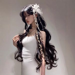 MONLEYTA | Womens Full Head Wig Natural Realistic Long Curling Hair Thickened Volume No Need To Wear A Cap Daily Whole Wig Cover