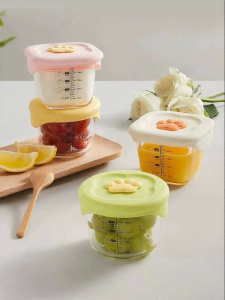 SHI YUE JIE JING | Baby Food Storage Glass Box Freezer Safe
