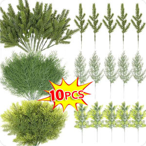 Yespery 10 cái Hoa Lá Giả lá thông trang trí Giáng sinh Cây giáng sinh nhà trang trí phòng ở 2024 Vòng hoa giáng sinh phụ kiện