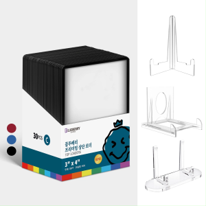 30pcs Blueberry Toploader Stand Set Color Border Toploader Toploaders With Film Kpop Lomo Card 3x4 Clear Set BERYFAM