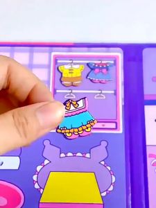 หนังสือแฮนด์เมด หนังสือแม่เหล็ก ลายการ์ตูน ของเล่นเพื่อการศึกษา  แบบสร้างสรรค์ เงียบสงบ DIYฉากแต่งตัว สําหรับเด็ก