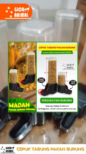 CEPUK TABUNG PAKAN BURUNG wadah tempat pakan minum burung lovebird