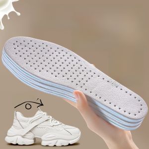 LINGMIAO | Ultra Soft Leather Latex Insoles for Women Anti-Foot Pain Thin Absorbent Breathable