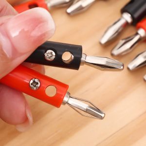 10PCS Banana Plugs Nickel-plated 4mm Terminal Binding Post Adapter Black Red For Sound System Male Banana Plugs