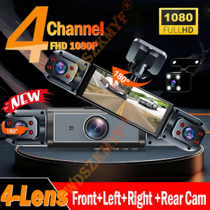 Car DVR 1080P Video Recorder 360°Dash Cam for Car 3/4 Lens Front Right Rear View camera Night Vision 24H Parking Monito Camera