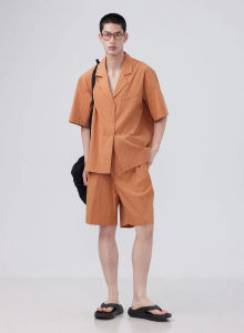 ULD | Sandy Beige Wrinkled Cuban Collar Shirt