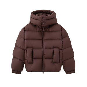 Yaloo Short Thickened down Jacket Mens Womens High Fill Power Winter Warm Bread Coat Casual Style Long Sleeve Polyester Fiber