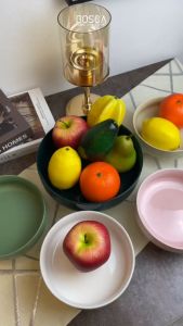 Bosca Living - Mangkok Buah Mewah Putih Gold / Tempat Makanan Fruit Bowl Keramik / Mangkok Saji Buah AestethicBosca Living