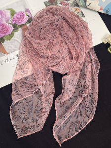 ผ้าพันคอไหมบางฤดูใบไม้ร่วงสำหรับผู้หญิง ผ้าพันคอไหมหม่อน ผ้าพันคอสี่เหลี่ยมเล็ก ป้องกันแสงแดด ปกป้องคอ แฟชั่นฤดูใบไม้ผลิ