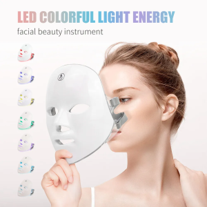 7-Color LED Photon Facial Mask – USB Rechargeable Skin Rejuvenation Collagen Boosting Anti-Aging Light Therapy Mask