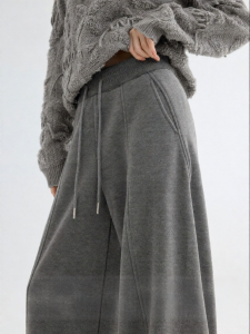 SUSHE | Drawstring Elastic High Waist Slimming Thick Heavy Trousers