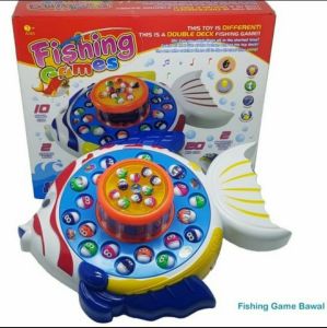 mainan pancing ikan bertingkat fishing game baterai pancing pancingan ikan