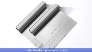 Stainless Steel Cake Decorating Tools - DIY Dough Scraper with Scale Food Grade Ergonomic Handle Multifunction Oil & Stain Resistant for Kitchen Use