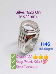 🇲🇾◆H46★Ring Casting DIY ★Sarung Cincin Silver 925 Ori ★9 x 11mm10 x 10mm ★±8.00gm