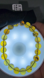 (SG Seller Ready Stocks) Premium Collection Grade Blue Amber Bracelet (with Certification) 9mm+ 收藏级天然蓝珀手链 (配证书) 9+毫米