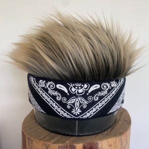 topi rambut palsu pria motif paisley allsize dewasa karet hitam topi terbaru