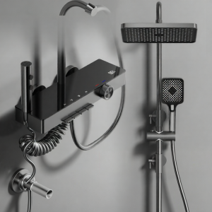 JOMOW | Intelligent Constant Temperature Piano Design Pressurized Copper Shower Set
