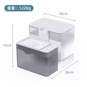 Clean Dirty Separation Pet Water Fountain No Filter 3.2L Electric Cat Water Dispenser for Cats Small Dogs