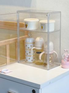 กล่องเก็บขวดนม ที่เก็บผลิตภัณฑ์สำหรับเด็ก ชั้นวางขวด ที่วางแก้วน้ำกันฝุ่น กล่องแขวนผนัง สามารถแขวนผนังได้